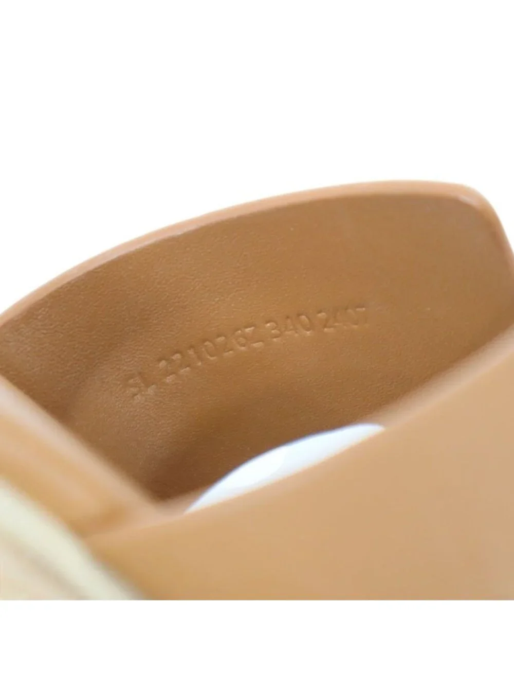 Hermes Eze Platform Cork Sole Leather Sandals Brown